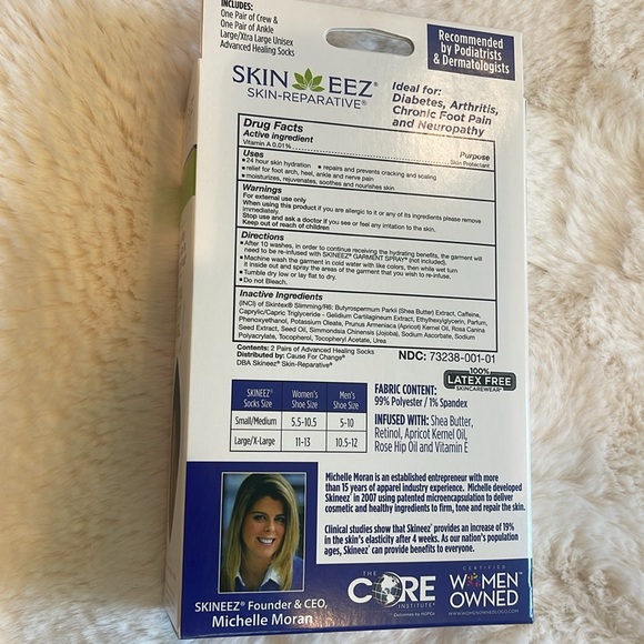 New Skin EEZ Advanced Healing Wellness Socks to help with Diabetes & Foot Pain - Picture 5 of 8